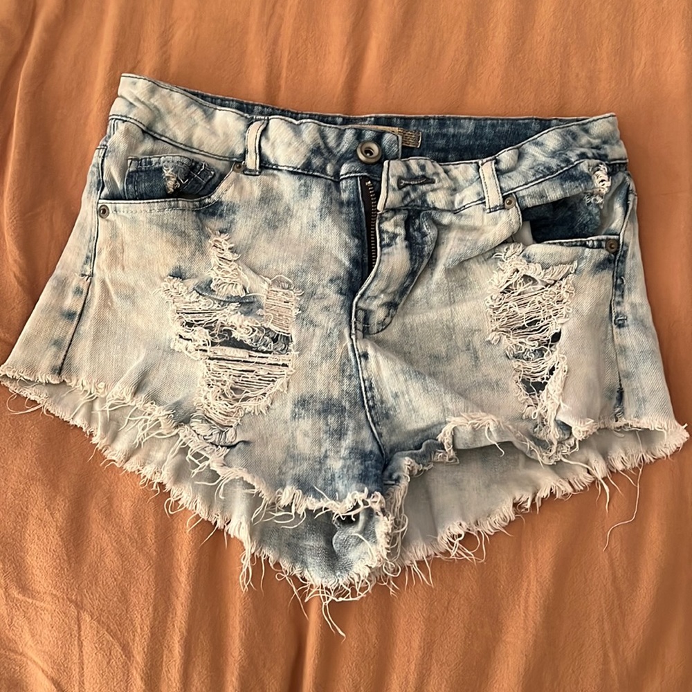 Denim shorts run small